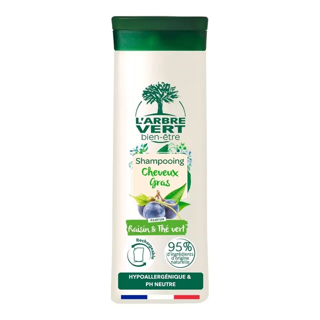 l-arbre-vert-bien-tre-shampooing-cheveux-gras-raisin-et-th-vert-250-ml-hypoaller image 1