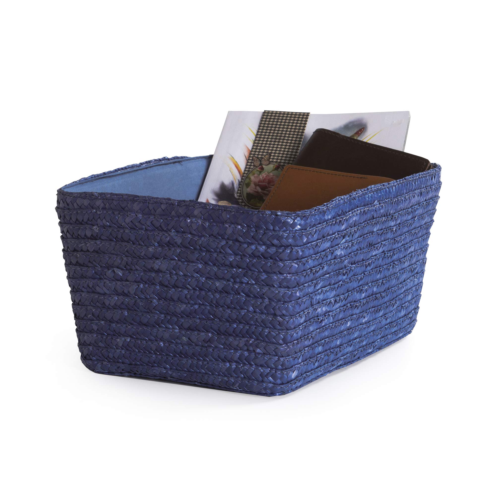 compactor-home-panier-rectangulaire-paille-tress-e-bleu-32x22x14-cm image 2