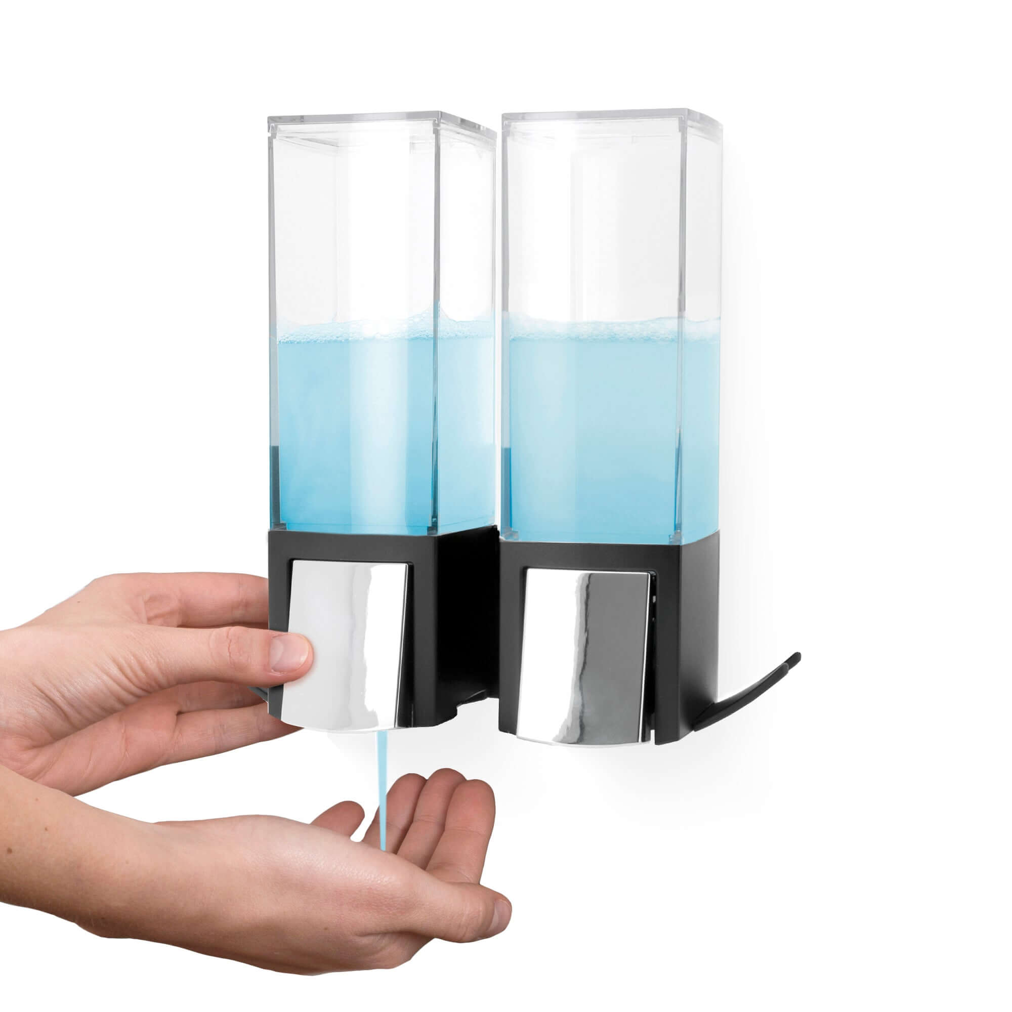 compactor-double-distributeur-de-savon-mural-rechargeable-noir-2x500-ml image 3