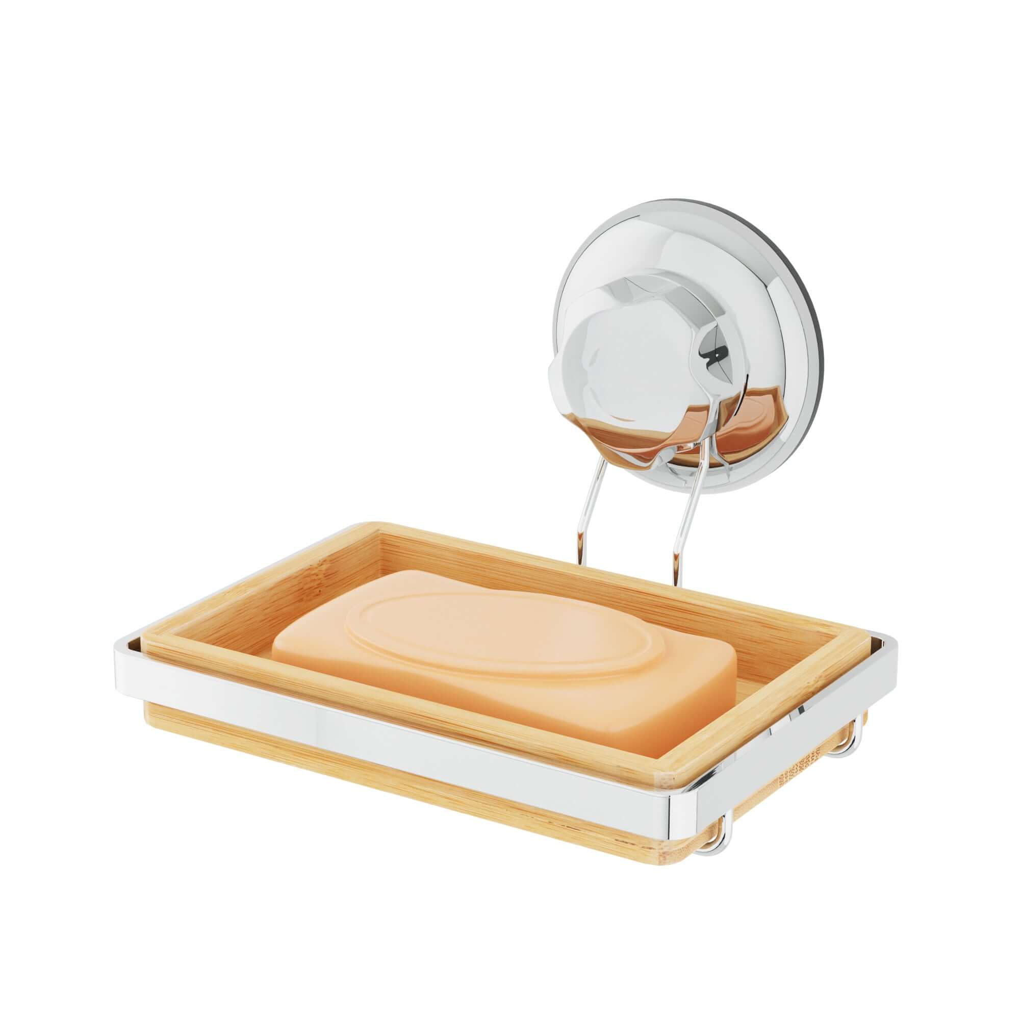 compactor-bestlock-spa-porte-savon-mural-ventouse-bambou-naturel-et-chrome image 4