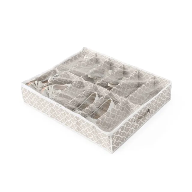 compactor-madison-housse-de-rangement-chaussures-12-paires-76x60x15-cm-taupe image 1