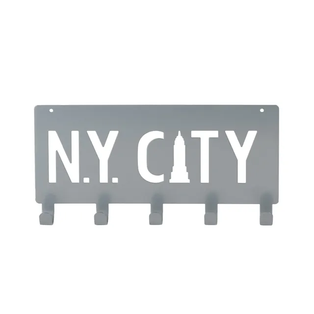 compactor-ny-city-pat-re-murale-5-crochets-gris-m-tal-30-x-21-cm image 1