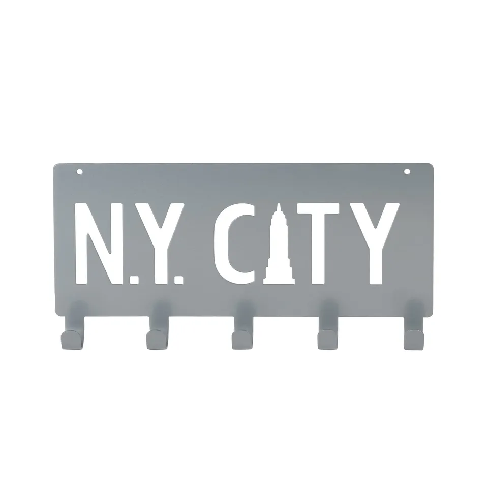 compactor-ny-city-pat-re-murale-5-crochets-gris-m-tal-30-x-21-cm image 1
