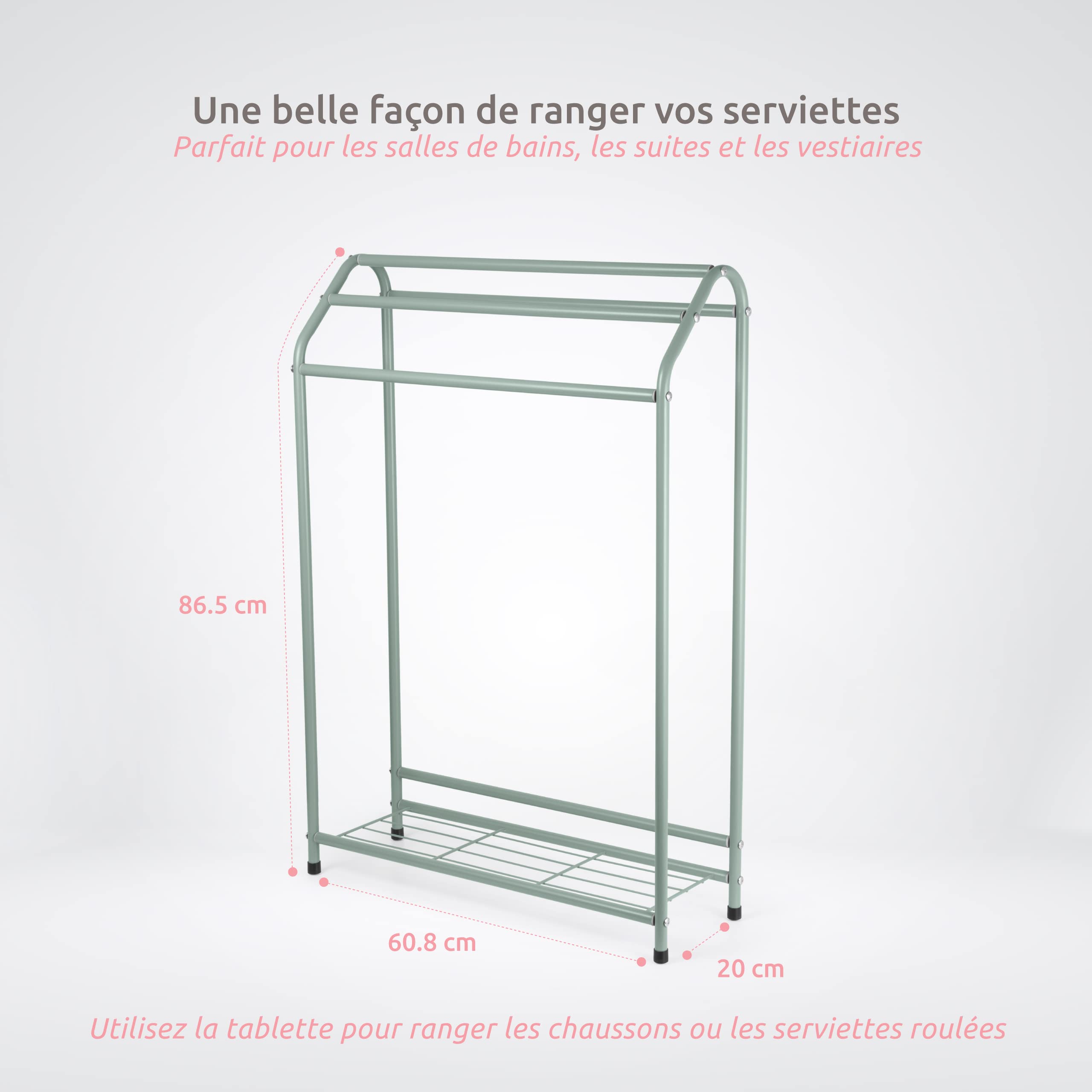 compactor-grena-porte-serviettes-sur-pied-ran10859-vert-60-8x20x86-5-cm image 5