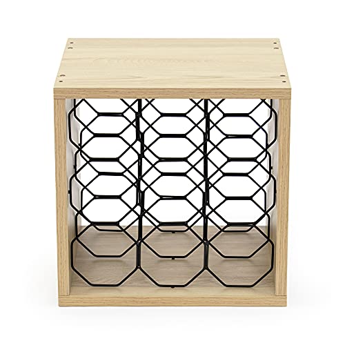 compactor-medoc-cube-vin-9-bouteilles-bois-et-acier-brun-noir image 7