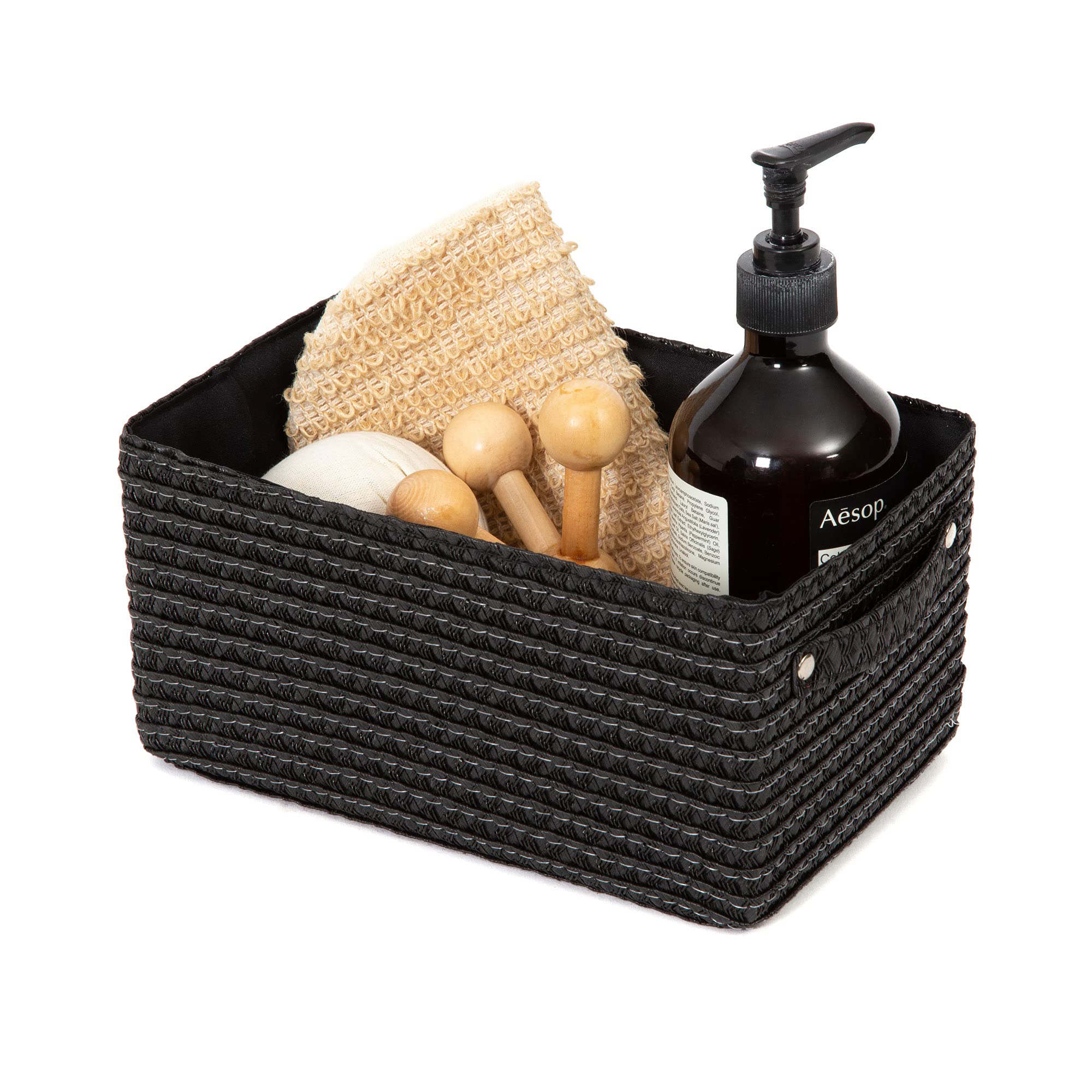 compactor-lilou-ran9695-panier-de-rangement-noir-23-x-15-x-12-cm image 2