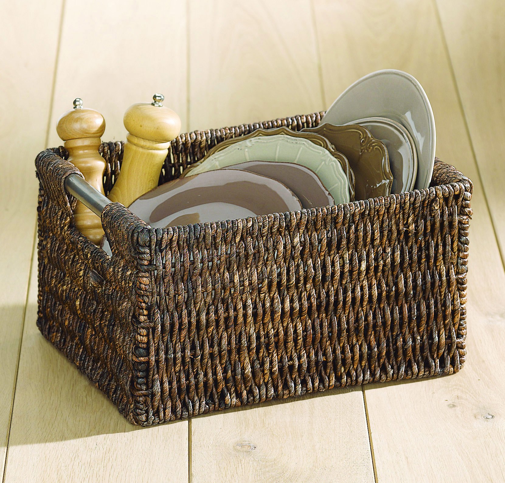 compactor-dee-grand-panier-rectangulaire-marron-42-x-32-x-21-cm image 2