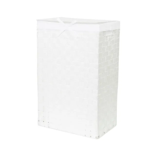 compactor-panier-linge-rectangulaire-avec-couvercle-blanc-25x38x60-cm image 1