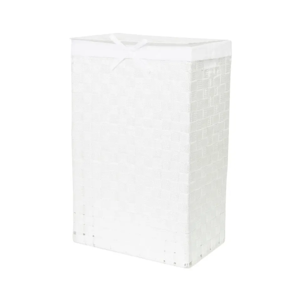 compactor-panier-linge-rectangulaire-avec-couvercle-blanc-25x38x60-cm image 1
