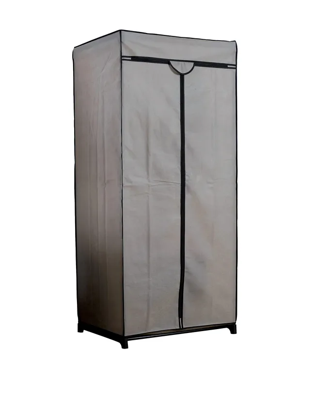 compactor-top-armoire-en-tissu-beige-75x50x160-cm-structure-m-tal image 1