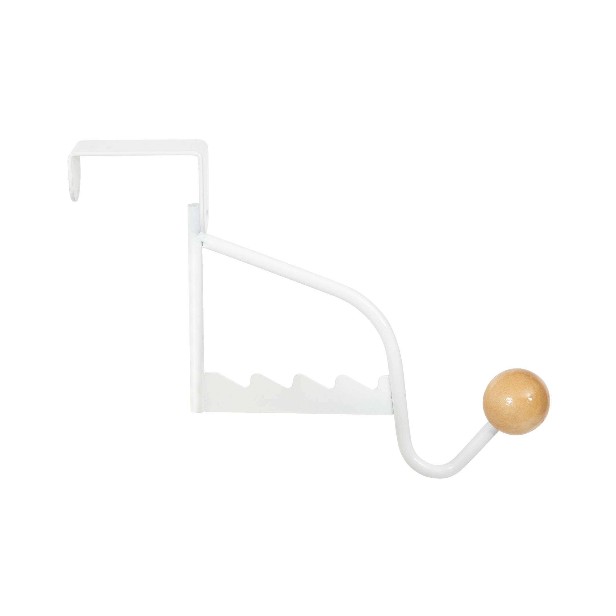 compactor-sigma-crochet-simple-de-porte-acier-blanc-boule-bois-naturel image 3