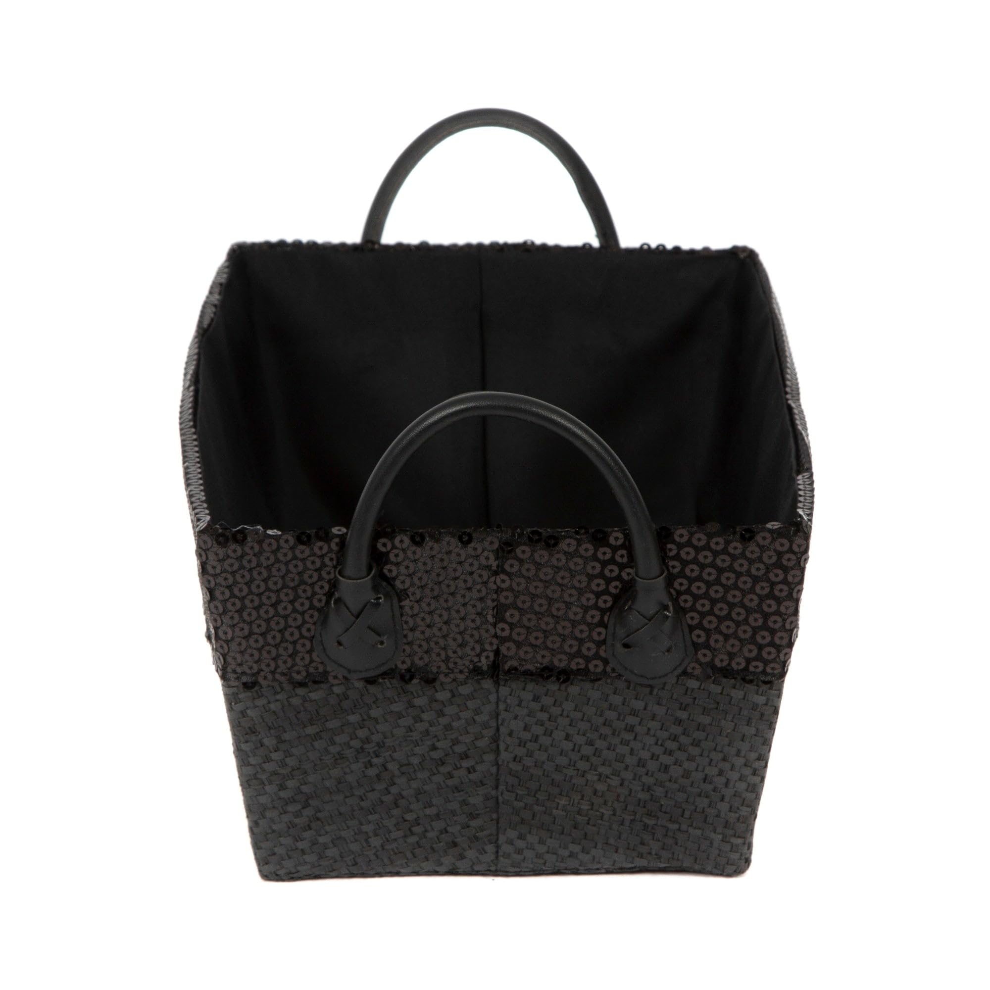 compactor-home-ran4992-panier-de-rangement-papier-noir-30x20x13-cm image 3
