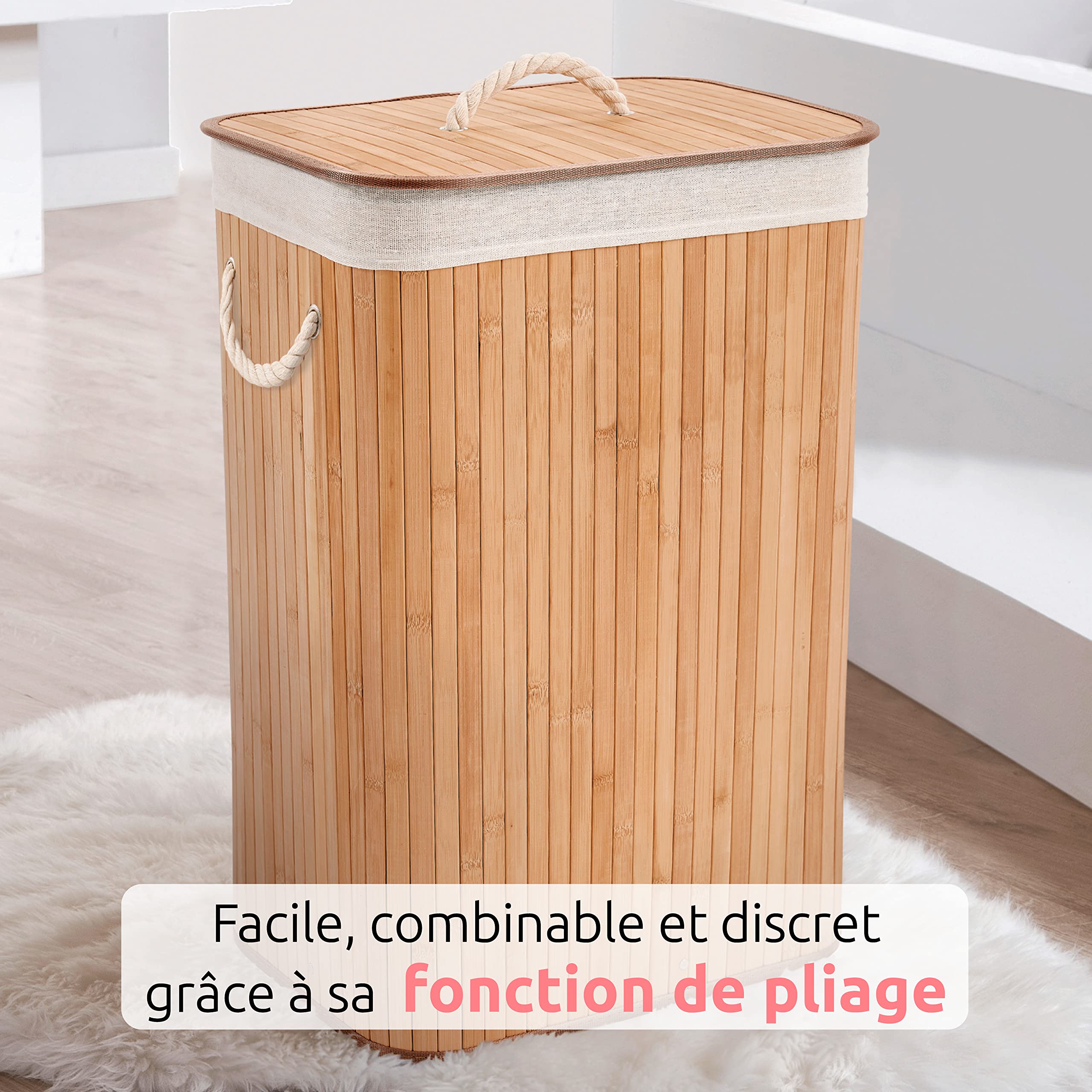 compactor-panier-linge-en-bambou-40x30xh60-cm-avec-sac-amovible image 5