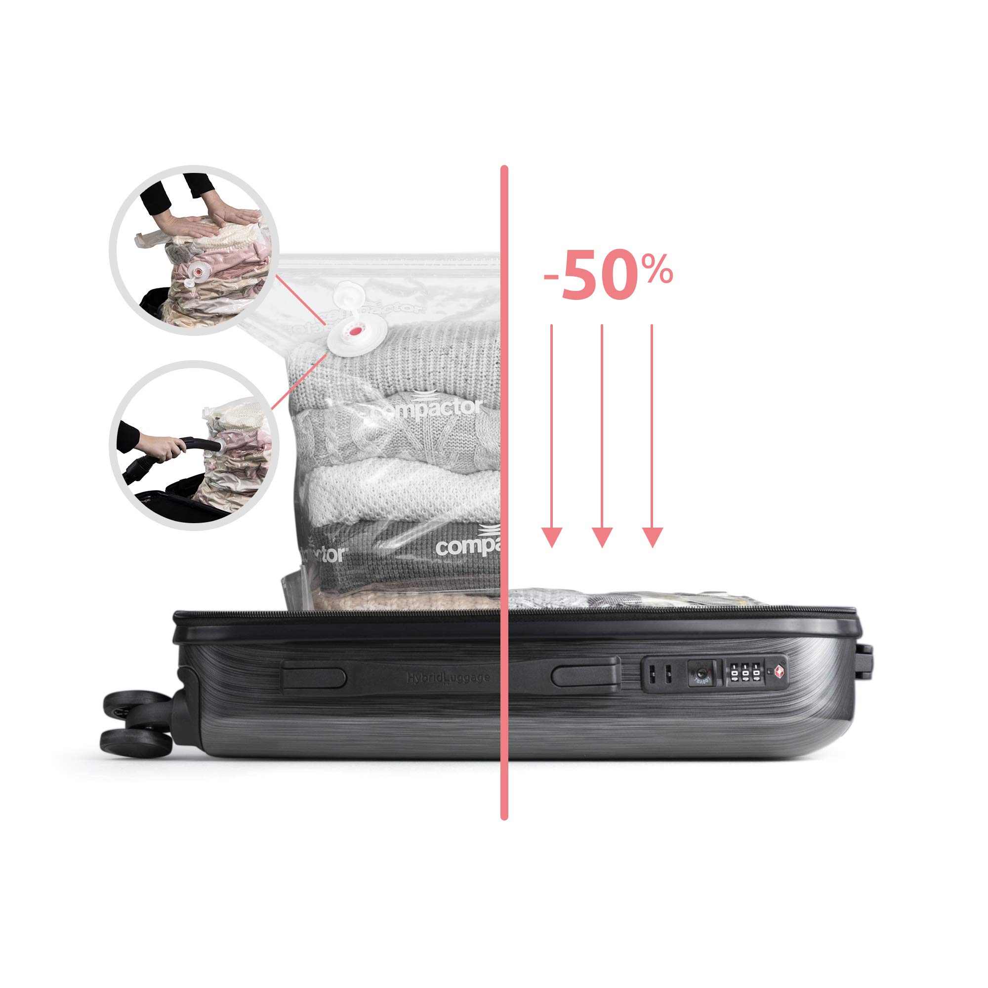 compactor-graphite-lot-2-valises-s-l-avec-sac-sous-vide-gris-fonc image 4
