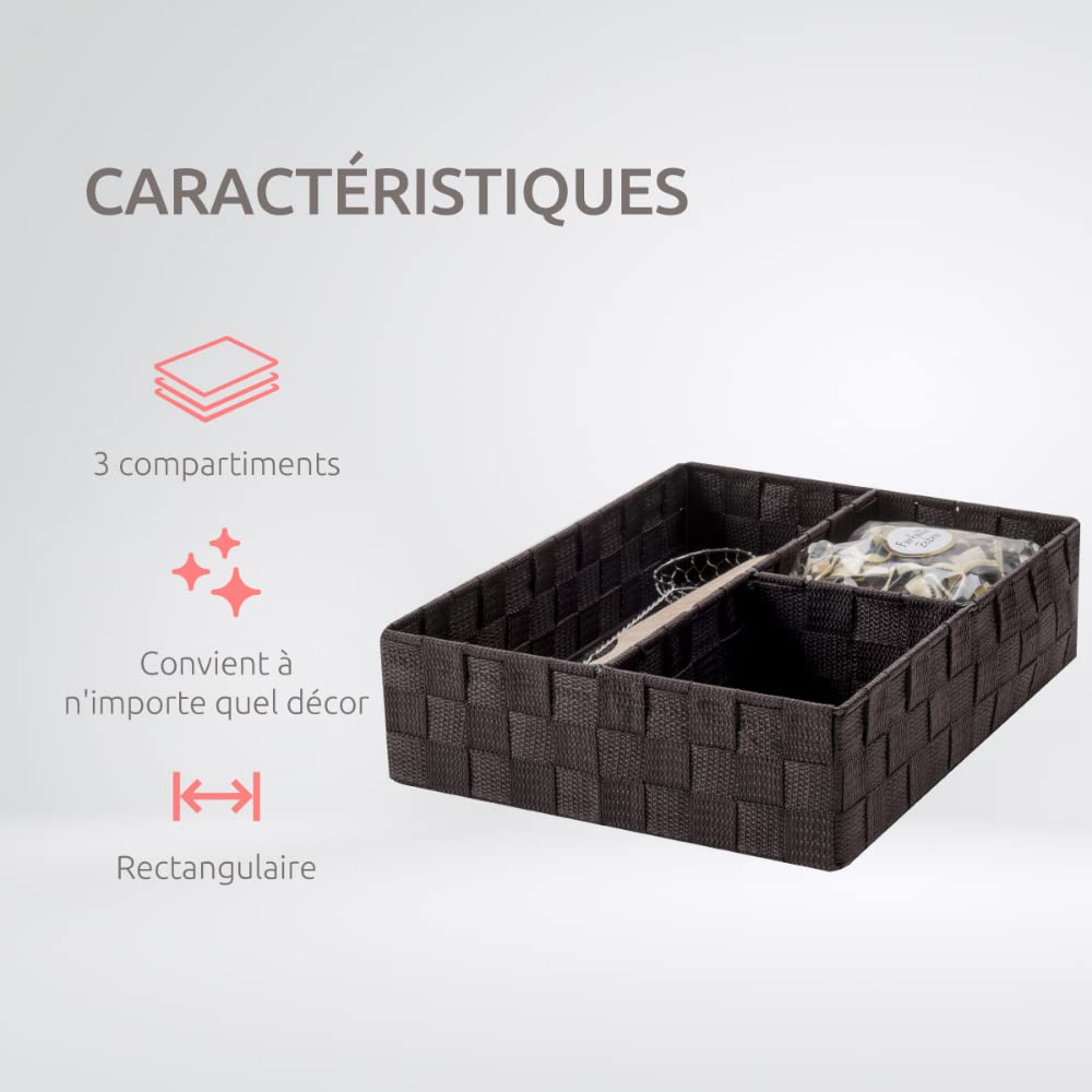 compactor-stan-ran6754-panier-rangements-3-compartiments-chocolat-32-x-25-x-h-8- image 3