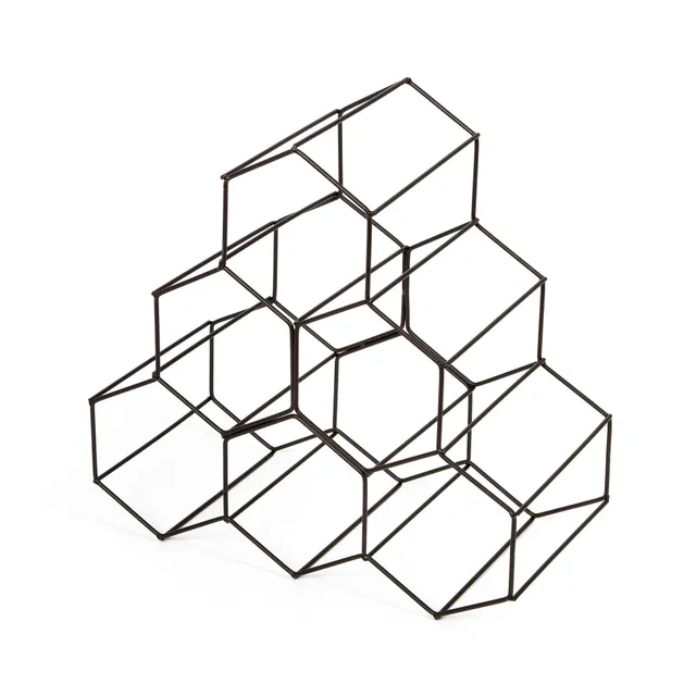 compactor-hexa-range-bouteilles-m-tal-bronze-mat-6-bouteilles-28x28-cm image 1