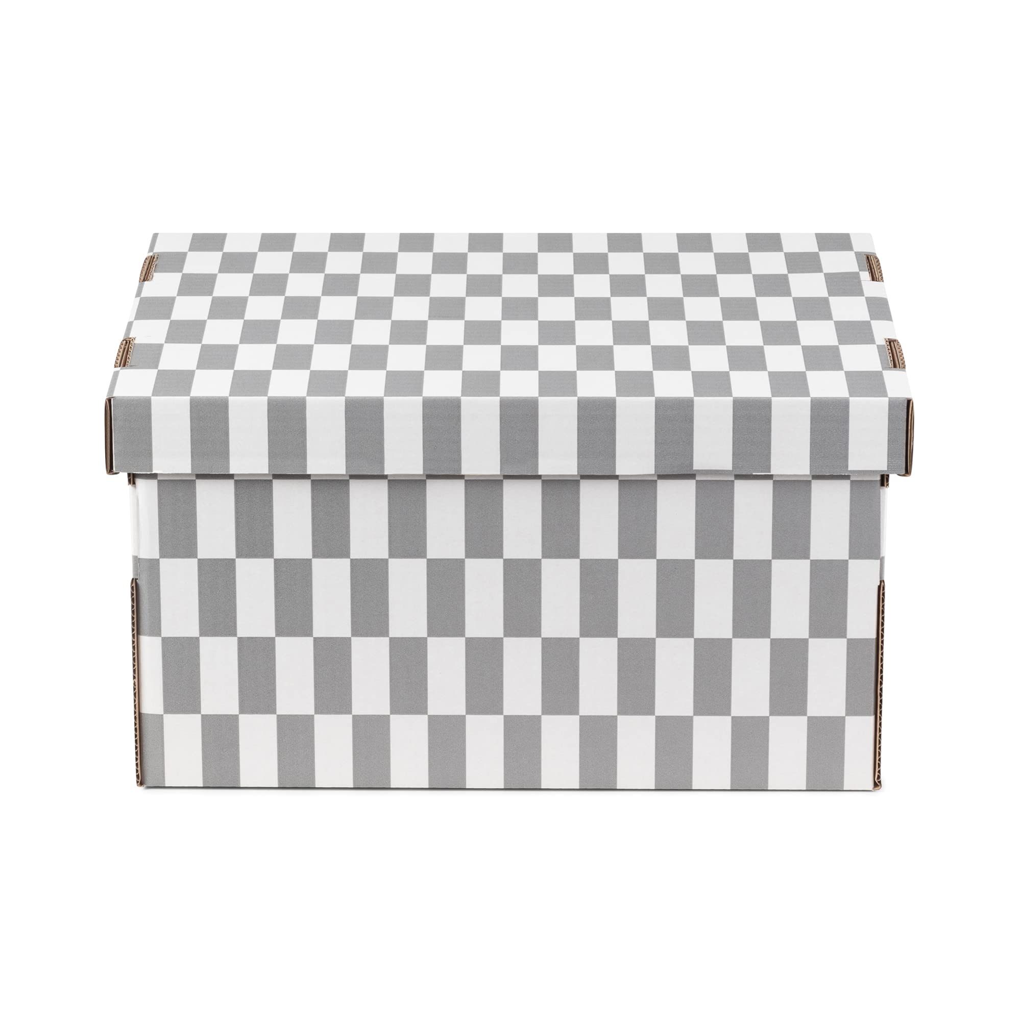 compactor-lot-de-2-bo-tes-de-rangement-carton-check-gris-40x31x21cm image 4
