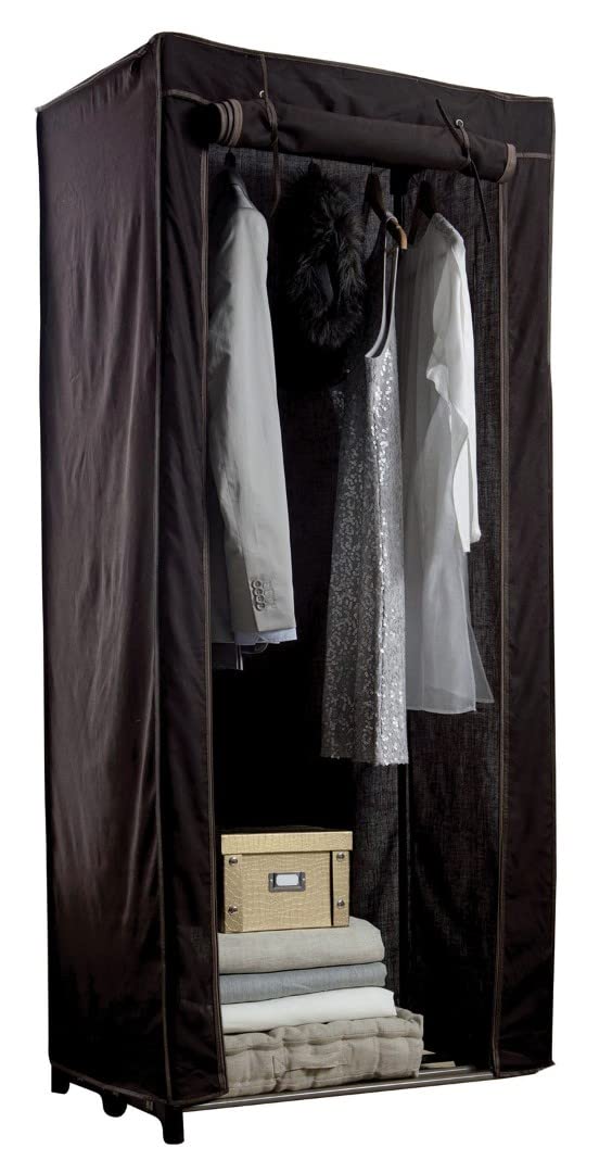 compactor-cottage-garde-robe-portable-chocolat-75x50x170-cm image 2