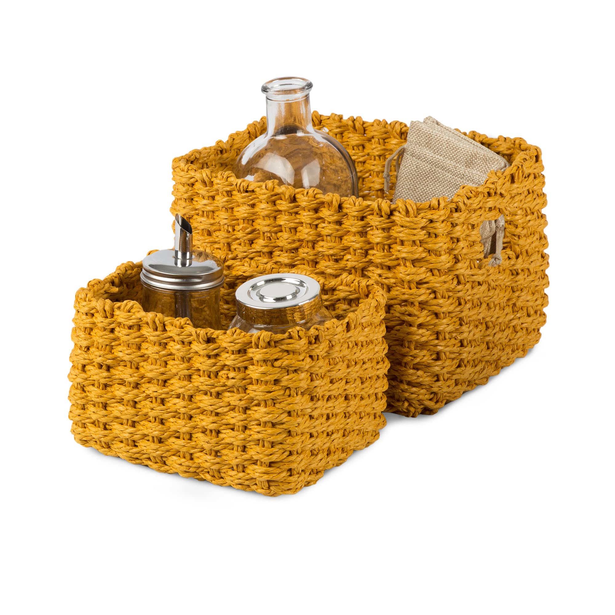 compactor-lisou-lot-de-2-paniers-papier-tress-beige-blanc image 6