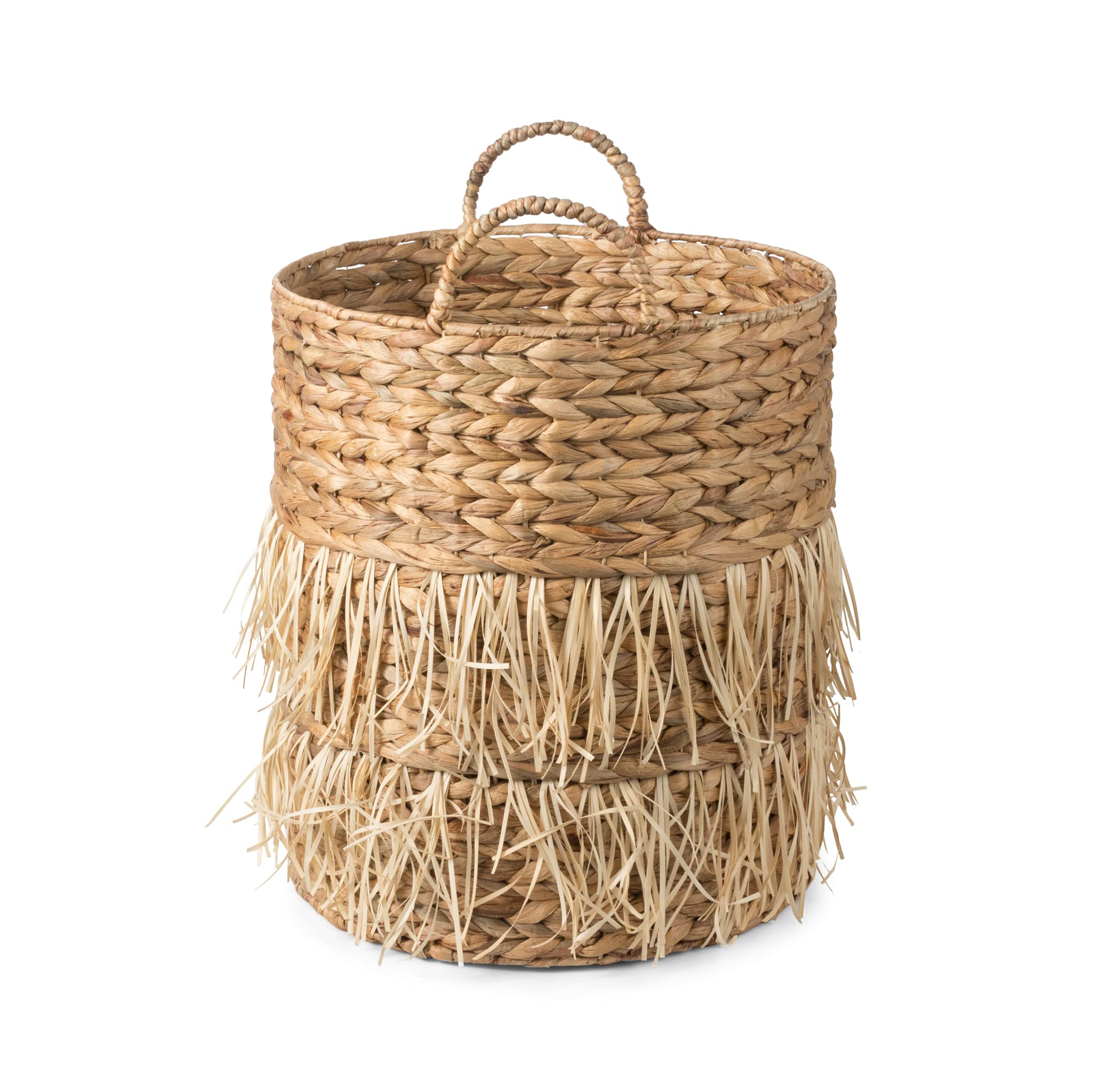 compactor-panier-de-rangement-jacinthe-d-eau-et-jute-30-x-30-x-15-cm-brun-clair image 2