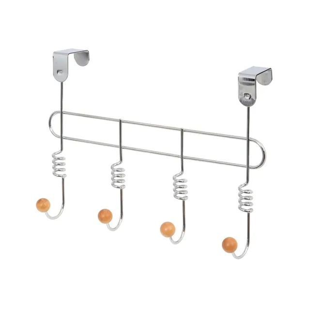 compactor-spirale-pat-re-de-porte-4-crochets-chrome-et-bois image 1