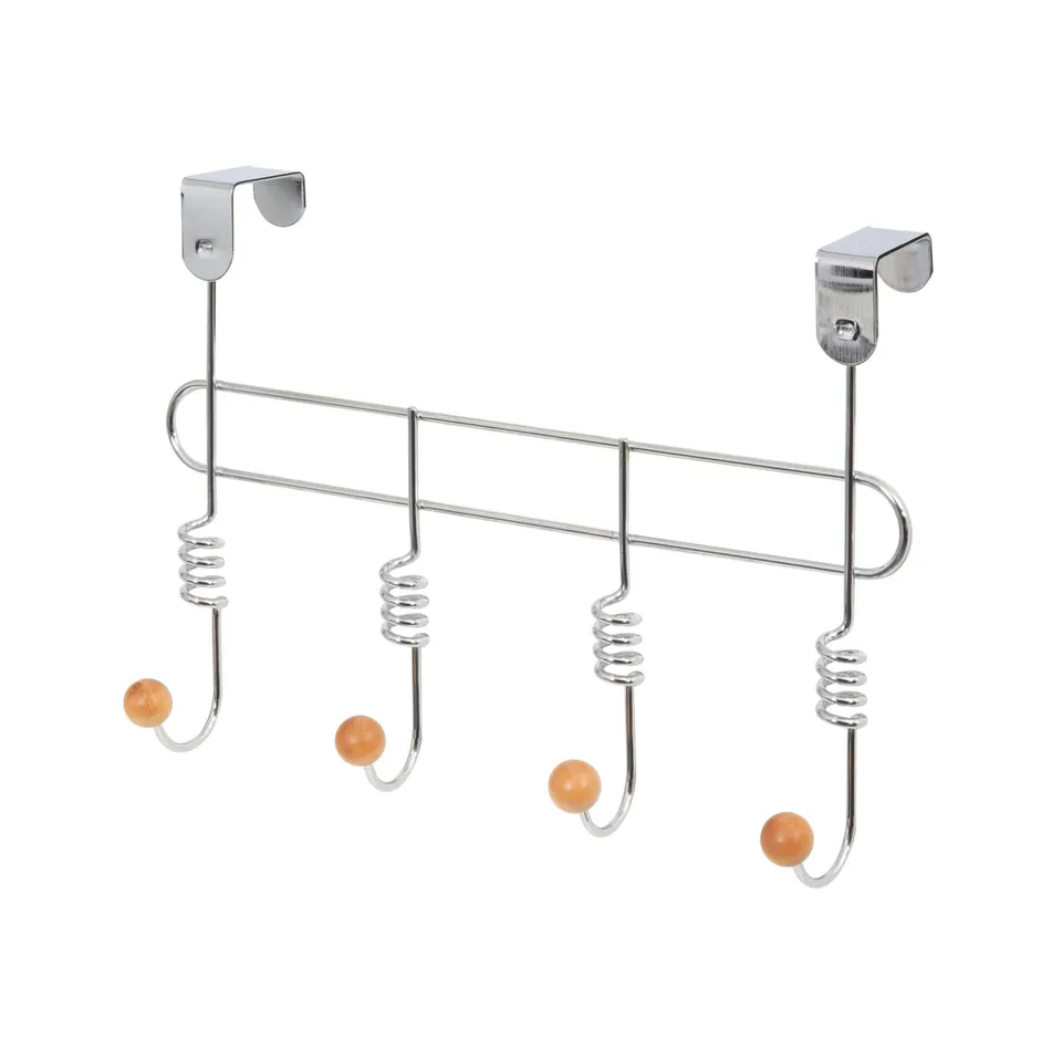 compactor-spirale-pat-re-de-porte-4-crochets-chrome-et-bois image 1