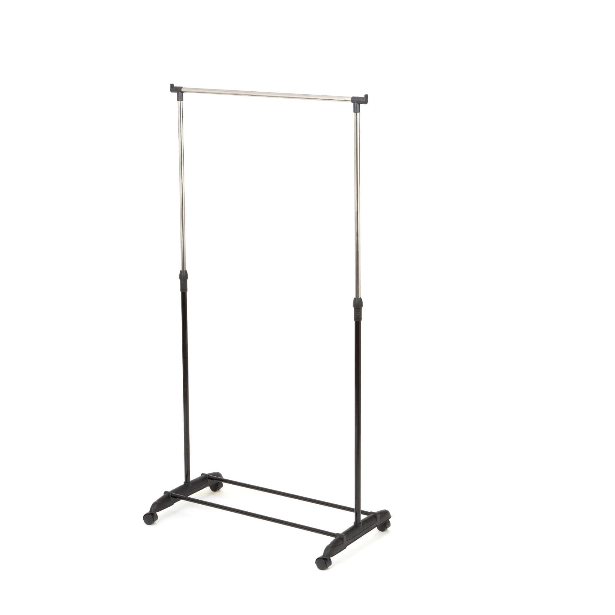 compactor-suzie-portant-v-tements-sur-roulettes-noir-et-chrome image 1