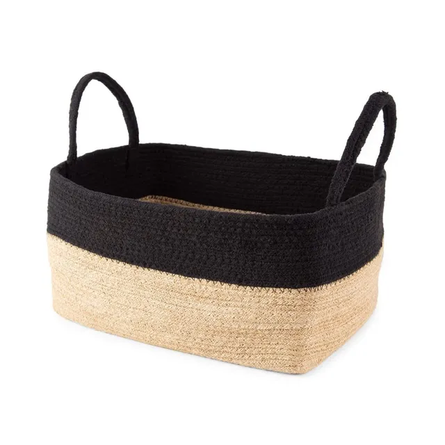 compactor-panier-de-rangement-en-jute-magura-taille-l-34-x-23-x-18-cm-brun-noir image 1