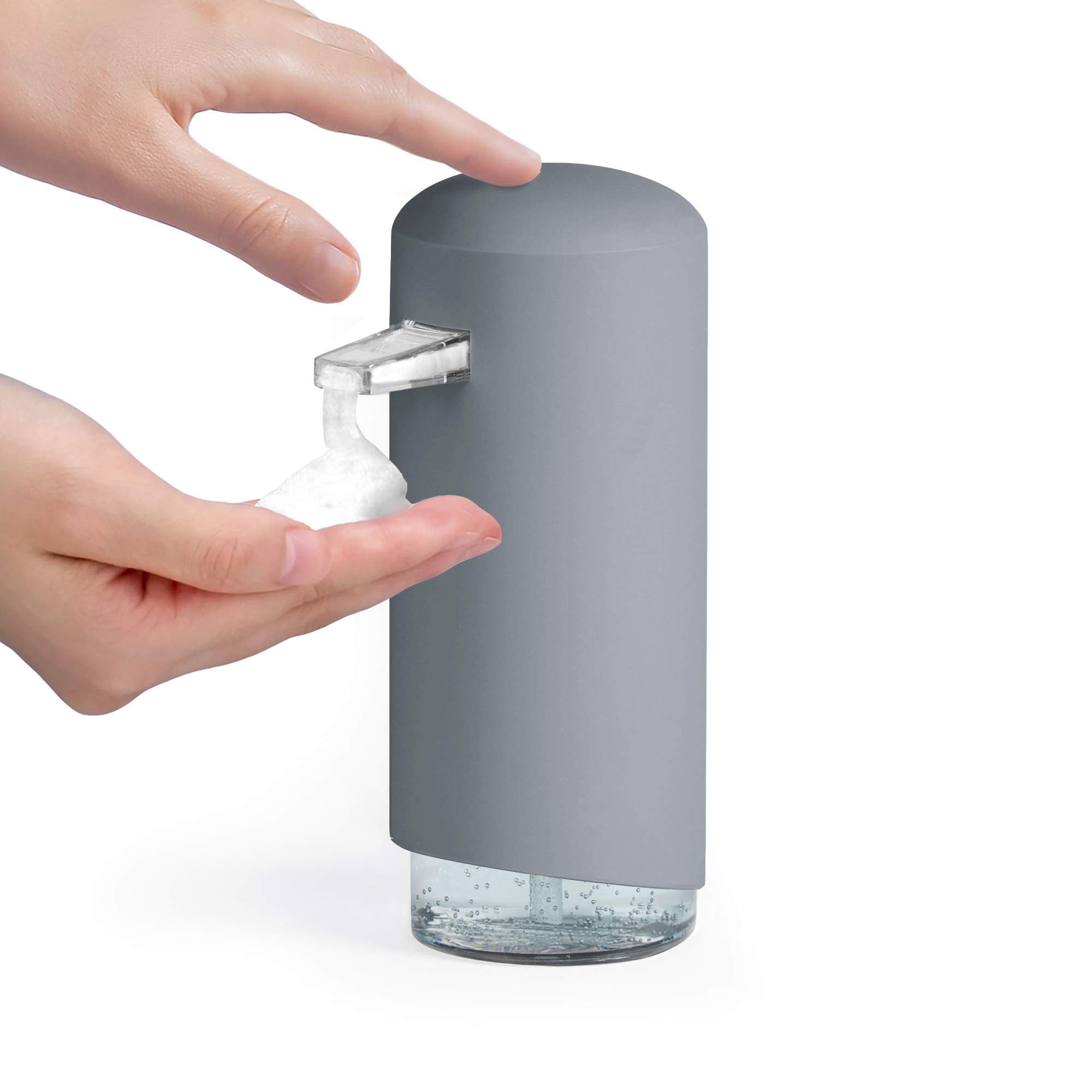 compactor-clever-distributeur-de-savon-mousse-gris-250-ml-9-5x6-4xh17-1-cm image 3