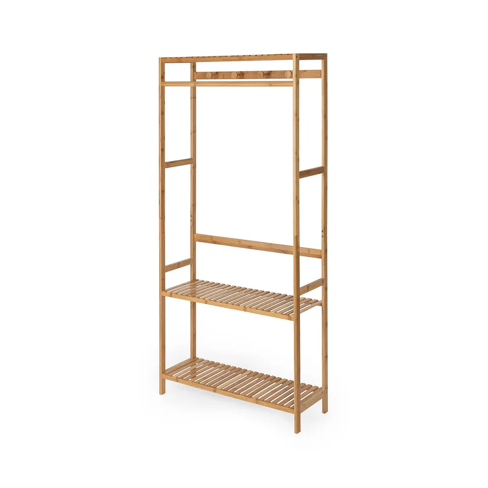 compactor-nara-ran10822-porte-v-tements-multifonctionnel-bambou-80x27-5x170-cm image 1