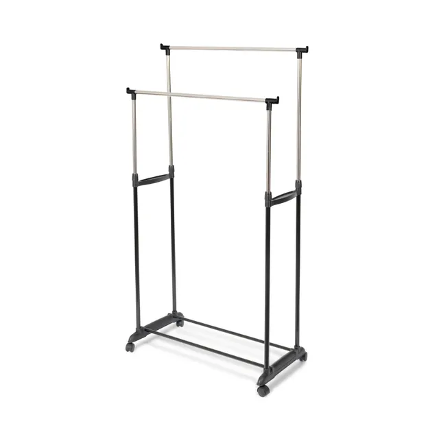 compactor-zeph-cosmos-rack-v-tements-double-noir-l-78-x-42-x-85-165-cm image 1